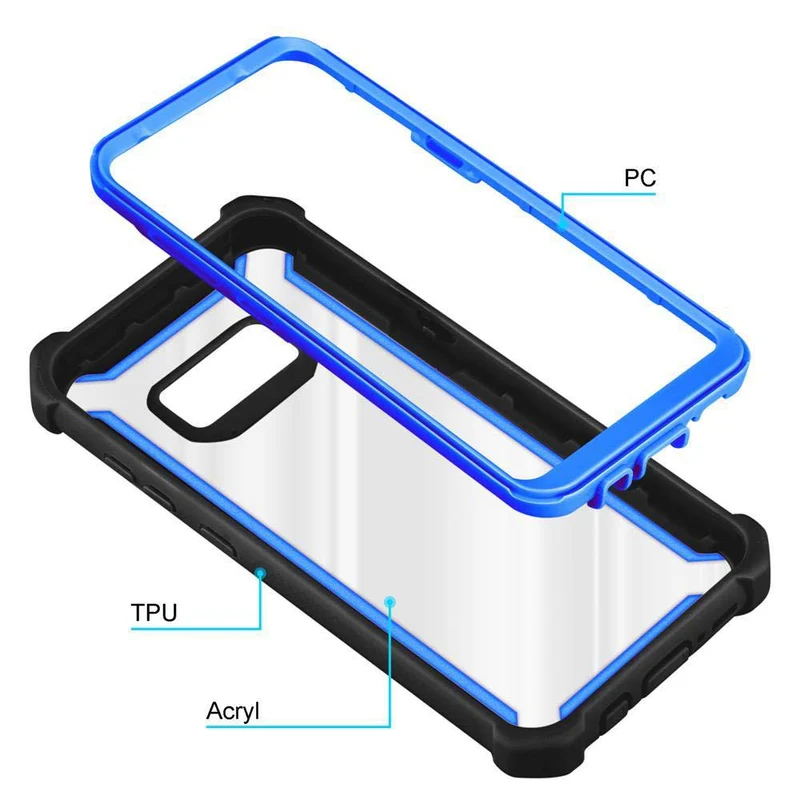 Cadorabo Hülle kompatibel mit Samsung Galaxy S8 2-in-1 Schutzhülle mit TPU Silikon-Rand und Acryl-Glas-Rücken