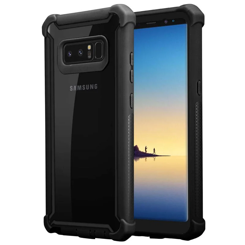 Cadorabo Hülle kompatibel mit Samsung Galaxy NOTE 8 2-in-1 Schutzhülle mit TPU Silikon-Rand und Acryl-Glas-Rücken