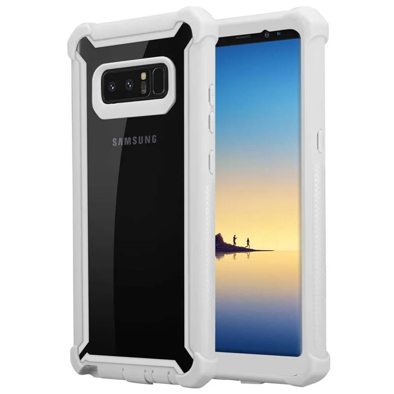 Cadorabo Hülle kompatibel mit Samsung Galaxy NOTE 8 2-in-1 Schutzhülle mit TPU Silikon-Rand und Acryl-Glas-Rücken
