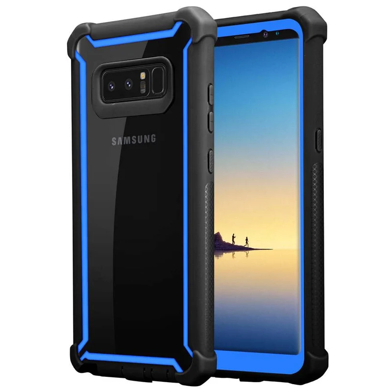 Cadorabo Hülle kompatibel mit Samsung Galaxy NOTE 8 2-in-1 Schutzhülle mit TPU Silikon-Rand und Acryl-Glas-Rücken