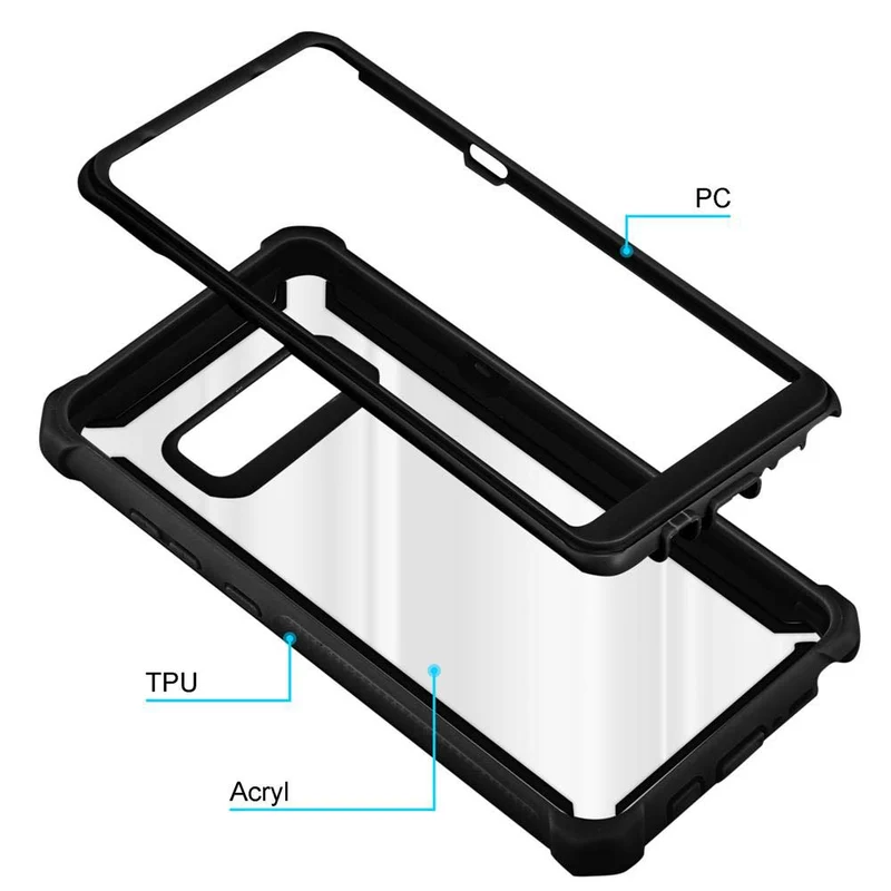 Cadorabo Hülle kompatibel mit Samsung Galaxy NOTE 8 2-in-1 Schutzhülle mit TPU Silikon-Rand und Acryl-Glas-Rücken