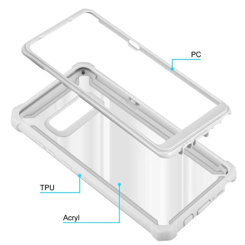 Cadorabo Hülle kompatibel mit Samsung Galaxy NOTE 8 2-in-1 Schutzhülle mit TPU Silikon-Rand und Acryl-Glas-Rücken