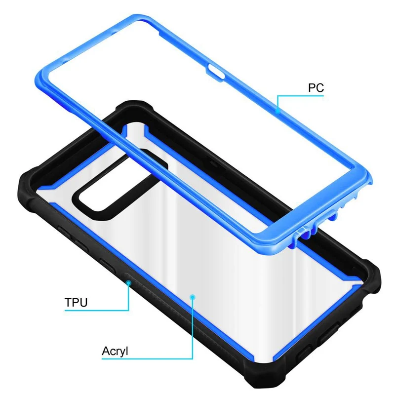 Cadorabo Hülle kompatibel mit Samsung Galaxy NOTE 8 2-in-1 Schutzhülle mit TPU Silikon-Rand und Acryl-Glas-Rücken