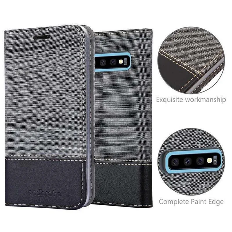 Cadorabo Hülle kompatibel mit Samsung Galaxy S10 PLUS Schutzhülle mit Magnetverschluss, Standfunktion und Kartenfach