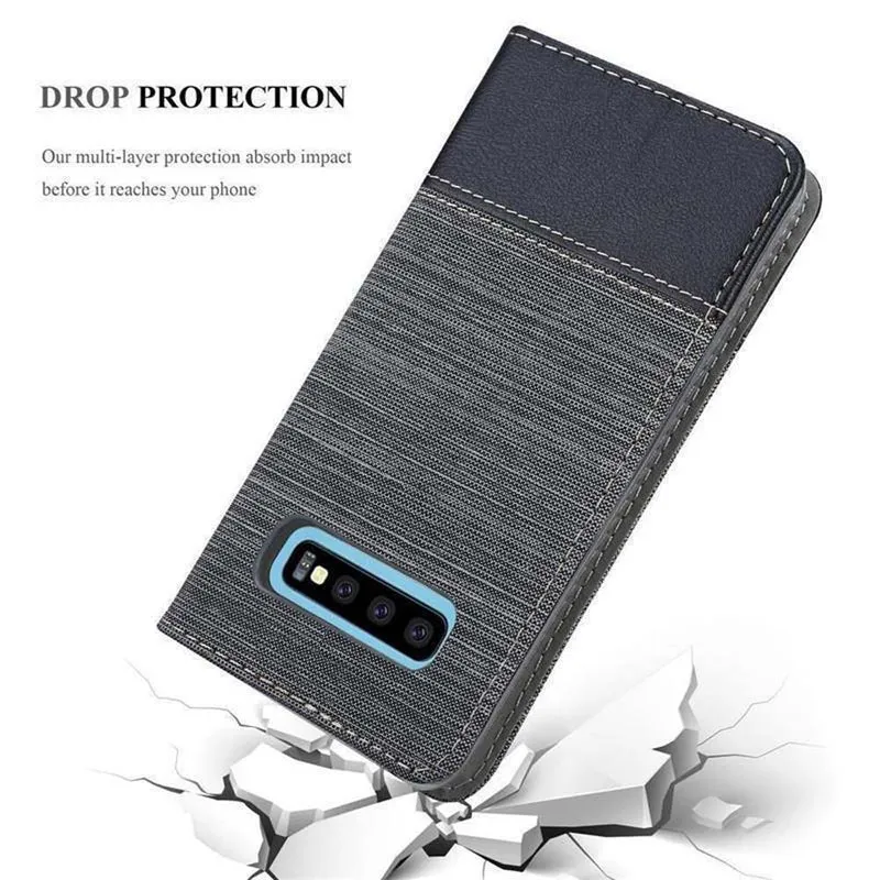 Cadorabo Hülle kompatibel mit Samsung Galaxy S10 4G Schutzhülle mit Magnetverschluss, Standfunktion und Kartenfach