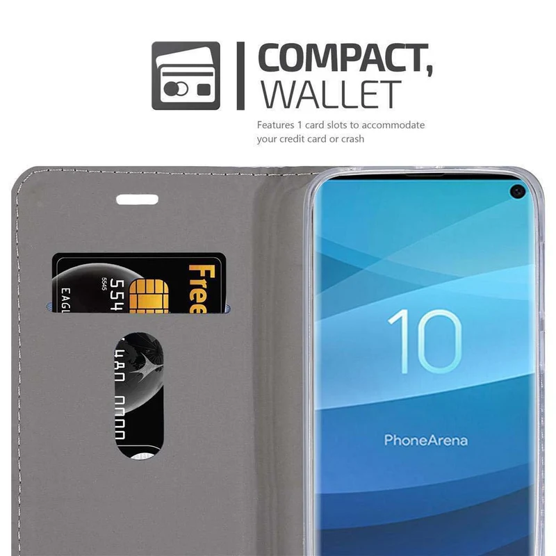 Cadorabo Hülle kompatibel mit Samsung Galaxy S10 4G Schutzhülle mit Magnetverschluss, Standfunktion und Kartenfach