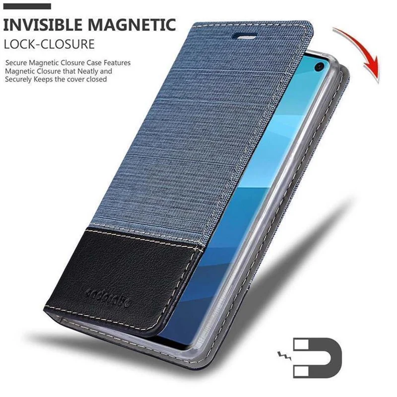 Cadorabo Hülle kompatibel mit Samsung Galaxy S10 4G Schutzhülle mit Magnetverschluss, Standfunktion und Kartenfach