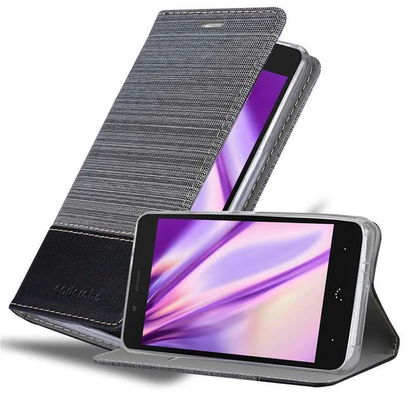 Cadorabo Hülle kompatibel mit BQ Aquaris X5 PLUS Schutzhülle mit Magnetverschluss, Standfunktion und Kartenfach