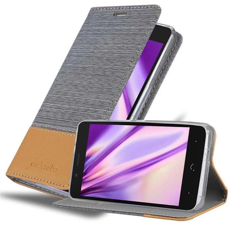 Cadorabo Hülle kompatibel mit BQ Aquaris X5 PLUS Schutzhülle mit Magnetverschluss, Standfunktion und Kartenfach
