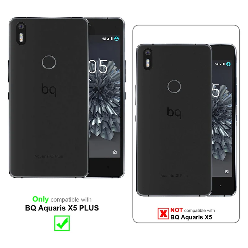 Cadorabo Hülle kompatibel mit BQ Aquaris X5 PLUS Schutzhülle mit Magnetverschluss, Standfunktion und Kartenfach