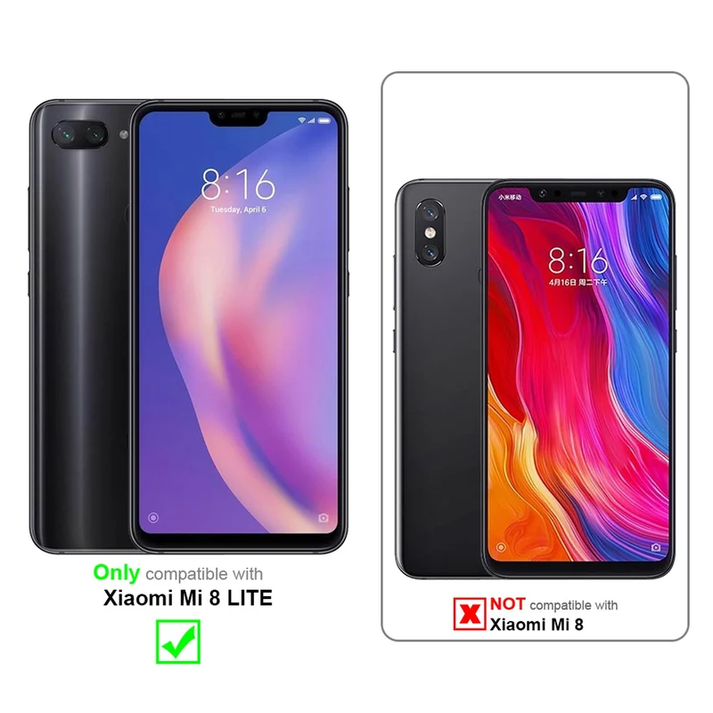 Cadorabo Hülle kompatibel mit Xiaomi Mi 8 LITE Schutzhülle mit Magnetverschluss, Standfunktion und Kartenfach