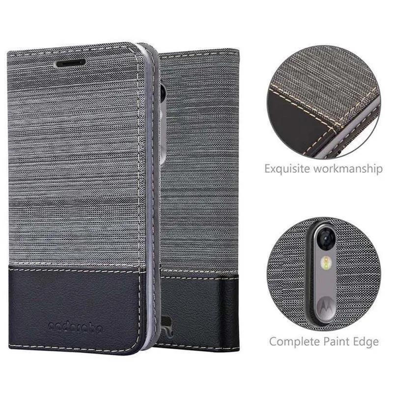 Cadorabo Hülle kompatibel mit Motorola MOTO X3 Schutzhülle mit Magnetverschluss, Standfunktion und Kartenfach
