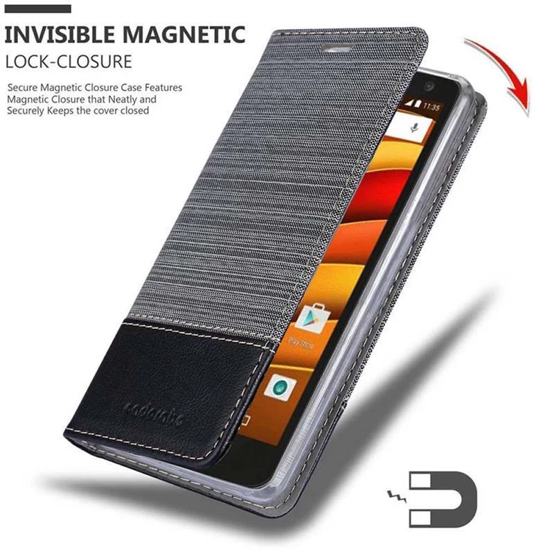 Cadorabo Hülle kompatibel mit Motorola MOTO X3 Schutzhülle mit Magnetverschluss, Standfunktion und Kartenfach