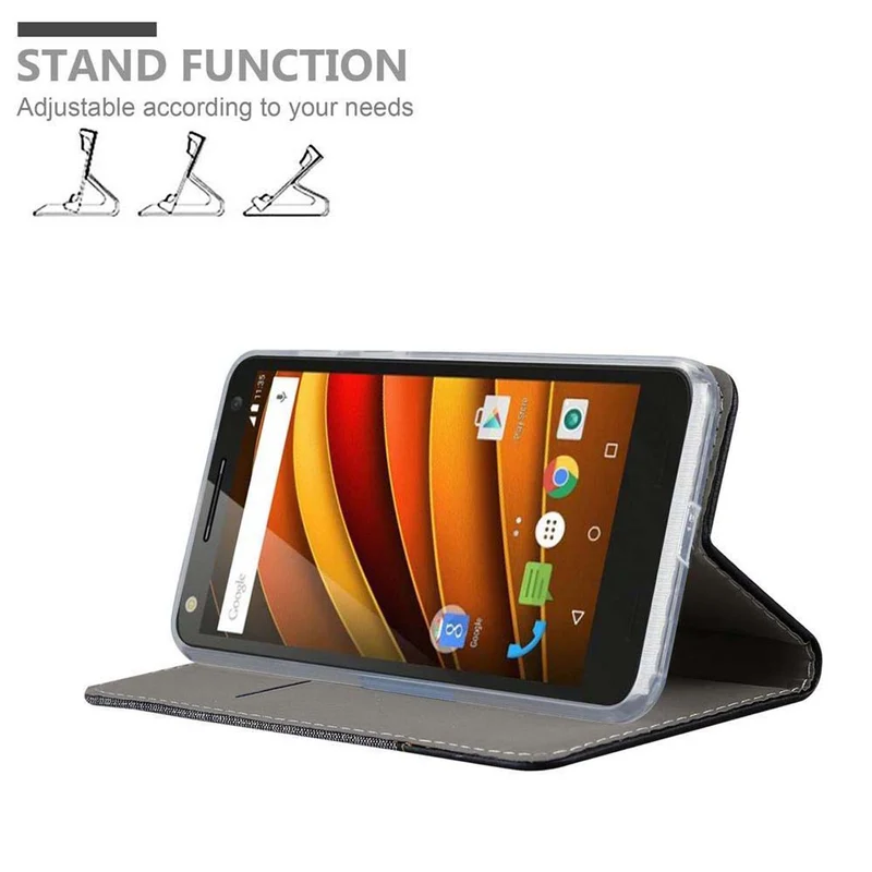 Cadorabo Hülle kompatibel mit Motorola MOTO X3 Schutzhülle mit Magnetverschluss, Standfunktion und Kartenfach