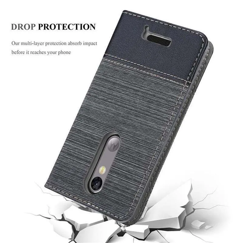 Cadorabo Hülle kompatibel mit Motorola MOTO X3 Schutzhülle mit Magnetverschluss, Standfunktion und Kartenfach