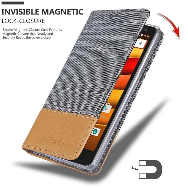 Cadorabo Hülle kompatibel mit Motorola MOTO X3 Schutzhülle mit Magnetverschluss, Standfunktion und Kartenfach