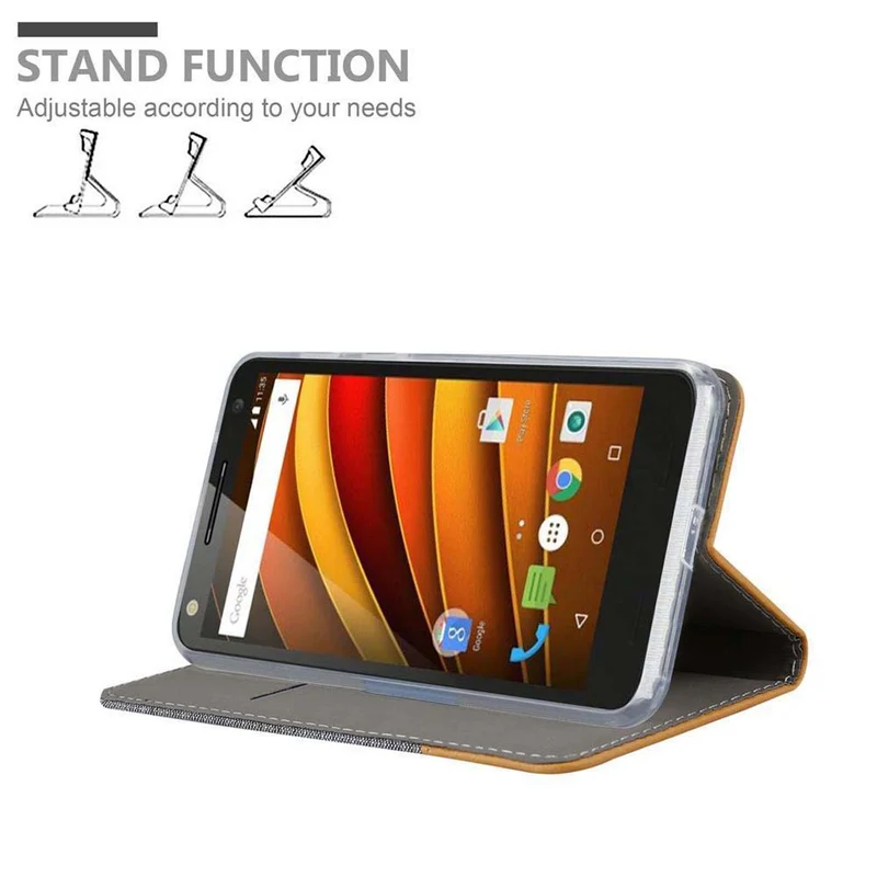 Cadorabo Hülle kompatibel mit Motorola MOTO X3 Schutzhülle mit Magnetverschluss, Standfunktion und Kartenfach