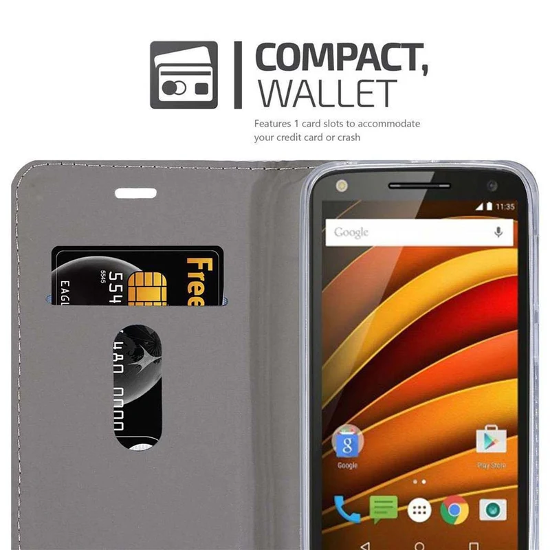 Cadorabo Hülle kompatibel mit Motorola MOTO X3 Schutzhülle mit Magnetverschluss, Standfunktion und Kartenfach