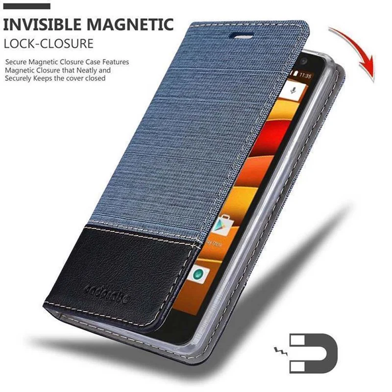 Cadorabo Hülle kompatibel mit Motorola MOTO X3 Schutzhülle mit Magnetverschluss, Standfunktion und Kartenfach
