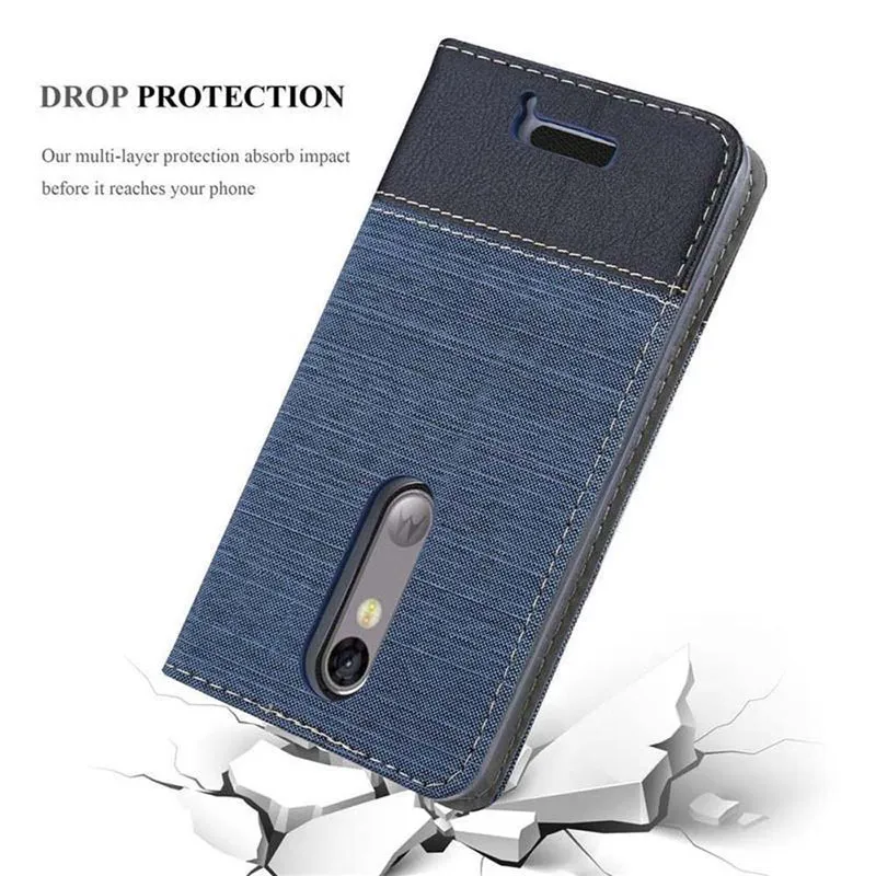 Cadorabo Hülle kompatibel mit Motorola MOTO X3 Schutzhülle mit Magnetverschluss, Standfunktion und Kartenfach