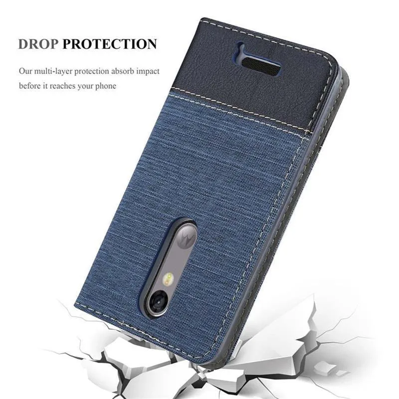 Cadorabo Hülle kompatibel mit Motorola MOTO X3 Schutzhülle mit Magnetverschluss, Standfunktion und Kartenfach