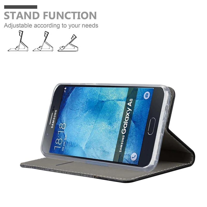Cadorabo Hülle kompatibel mit Samsung Galaxy A8 2015 Schutzhülle mit Magnetverschluss, Standfunktion und Kartenfach