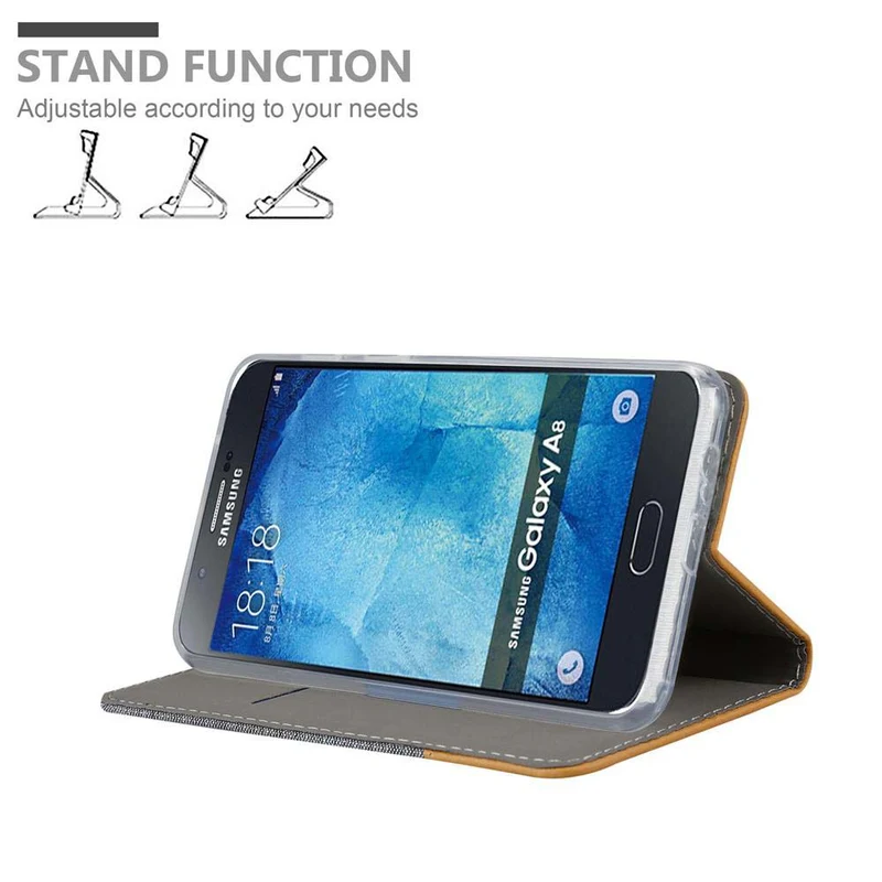 Cadorabo Hülle kompatibel mit Samsung Galaxy A8 2015 Schutzhülle mit Magnetverschluss, Standfunktion und Kartenfach