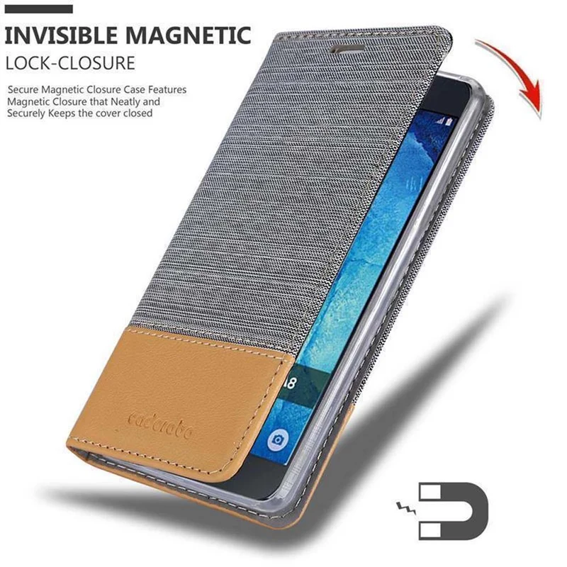 Cadorabo Hülle kompatibel mit Samsung Galaxy A8 2015 Schutzhülle mit Magnetverschluss, Standfunktion und Kartenfach