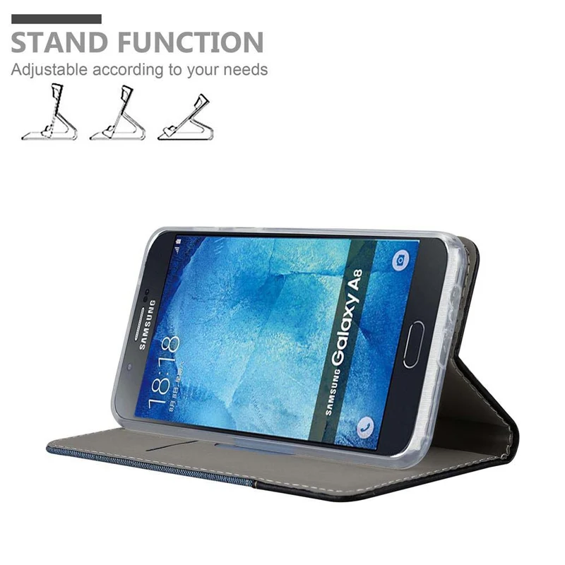 Cadorabo Hülle kompatibel mit Samsung Galaxy A8 2015 Schutzhülle mit Magnetverschluss, Standfunktion und Kartenfach