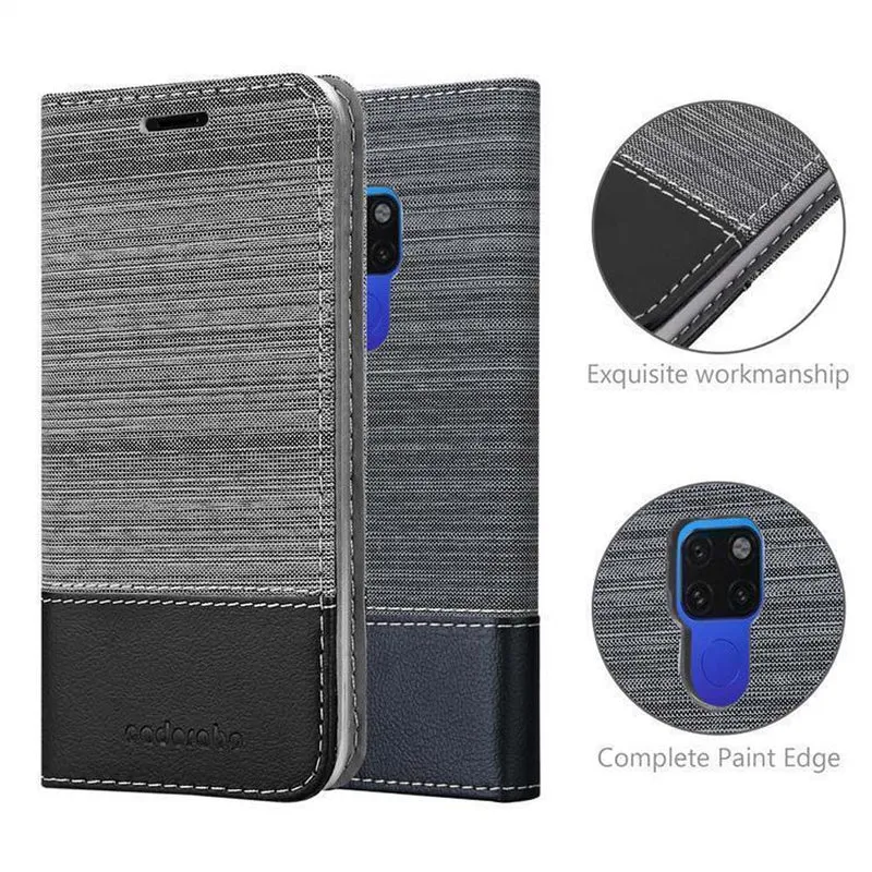Cadorabo Hülle kompatibel mit Huawei MATE 20 Schutzhülle mit Magnetverschluss, Standfunktion und Kartenfach