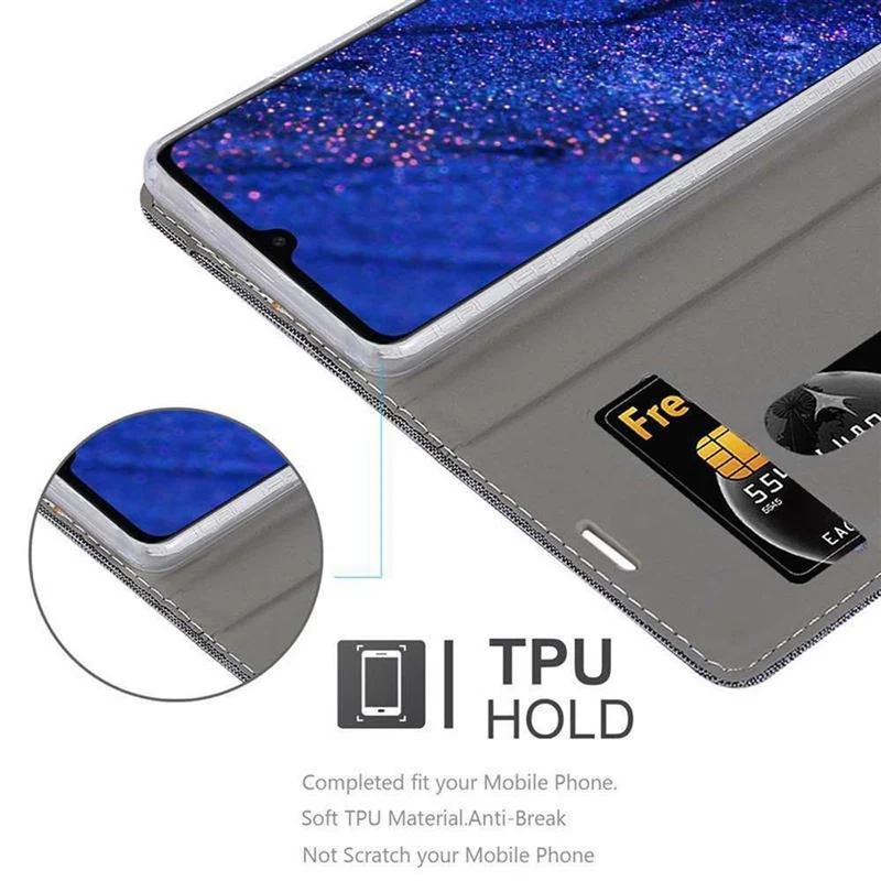 Cadorabo Hülle kompatibel mit Huawei MATE 20 Schutzhülle mit Magnetverschluss, Standfunktion und Kartenfach