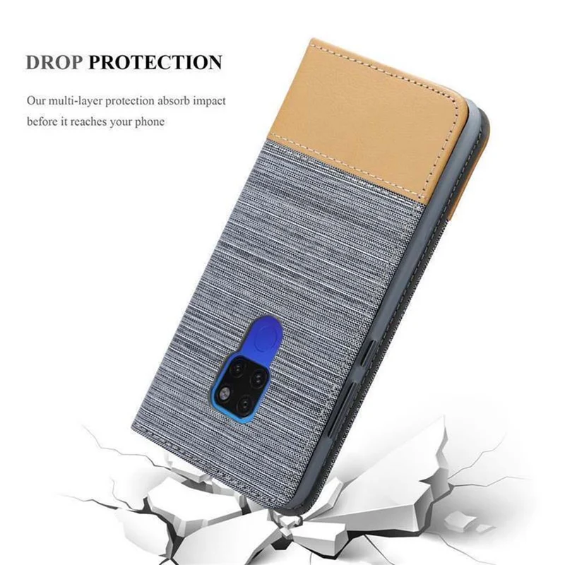 Cadorabo Hülle kompatibel mit Huawei MATE 20 Schutzhülle mit Magnetverschluss, Standfunktion und Kartenfach