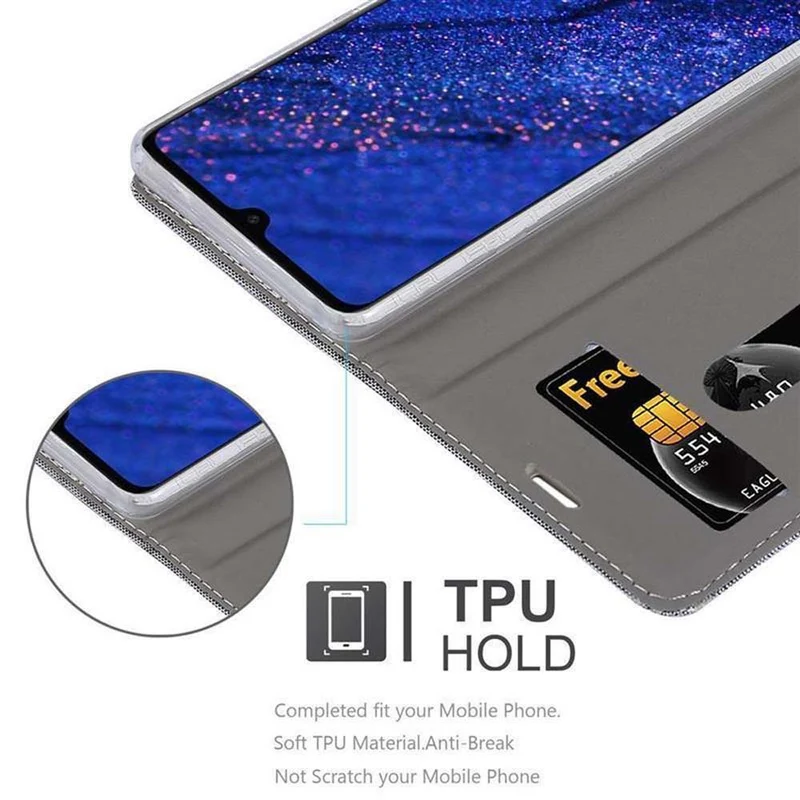 Cadorabo Hülle kompatibel mit Huawei MATE 20 Schutzhülle mit Magnetverschluss, Standfunktion und Kartenfach