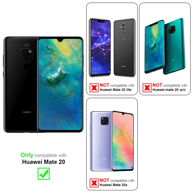 Cadorabo Hülle kompatibel mit Huawei MATE 20 Schutzhülle mit Magnetverschluss, Standfunktion und Kartenfach