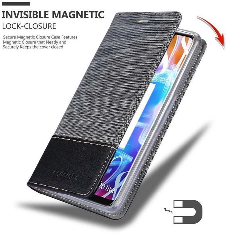 Cadorabo Hülle kompatibel mit Huawei MATE 20 LITE Schutzhülle mit Magnetverschluss, Standfunktion und Kartenfach