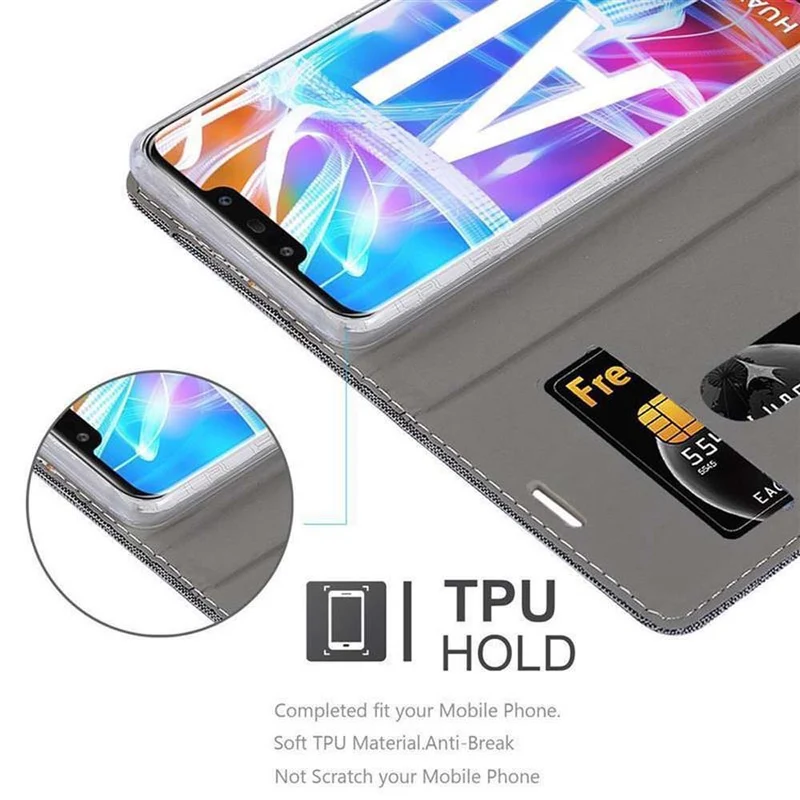 Cadorabo Hülle kompatibel mit Huawei MATE 20 LITE Schutzhülle mit Magnetverschluss, Standfunktion und Kartenfach