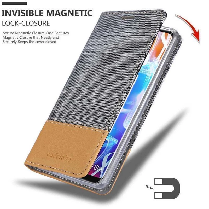 Cadorabo Hülle kompatibel mit Huawei MATE 20 LITE Schutzhülle mit Magnetverschluss, Standfunktion und Kartenfach