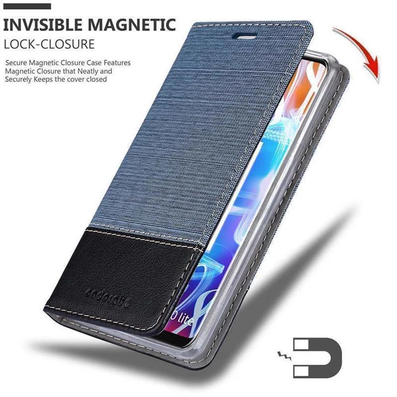 Cadorabo Hülle kompatibel mit Huawei MATE 20 LITE Schutzhülle mit Magnetverschluss, Standfunktion und Kartenfach