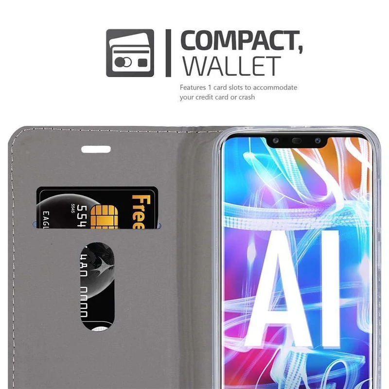 Cadorabo Hülle kompatibel mit Huawei MATE 20 LITE Schutzhülle mit Magnetverschluss, Standfunktion und Kartenfach