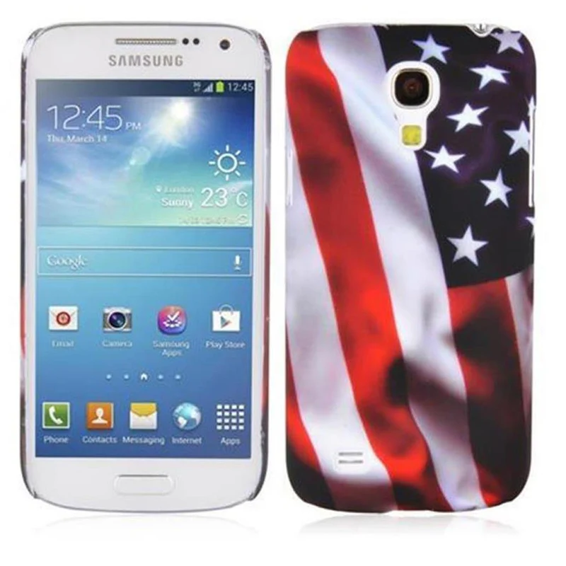 Cadorabo Hülle kompatibel mit Samsung Galaxy S4 MINI mit BROWN TIGER Aufdruck - Hard Case Schutzhülle im trendigen Design