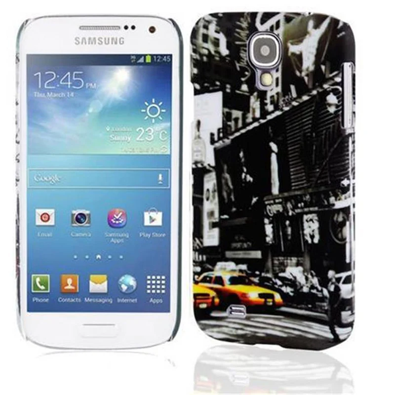 Cadorabo Hülle kompatibel mit Samsung Galaxy S4 MINI mit BROWN TIGER Aufdruck - Hard Case Schutzhülle im trendigen Design
