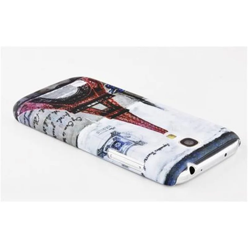 Cadorabo Hülle kompatibel mit Samsung Galaxy S4 MINI mit BROWN TIGER Aufdruck - Hard Case Schutzhülle im trendigen Design