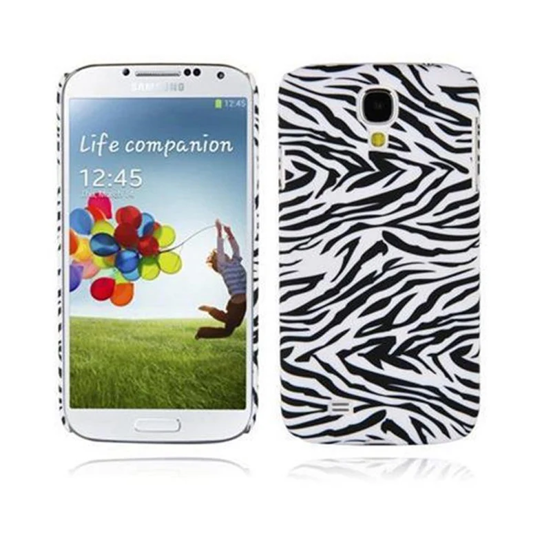 Cadorabo Hülle kompatibel mit Samsung Galaxy S4 mit BROWN TIGER Aufdruck - Hard Case Schutzhülle im trendigen Design