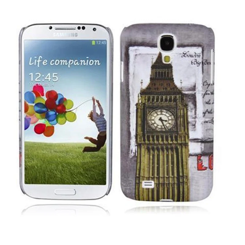 Cadorabo Hülle kompatibel mit Samsung Galaxy S4 mit BROWN TIGER Aufdruck - Hard Case Schutzhülle im trendigen Design