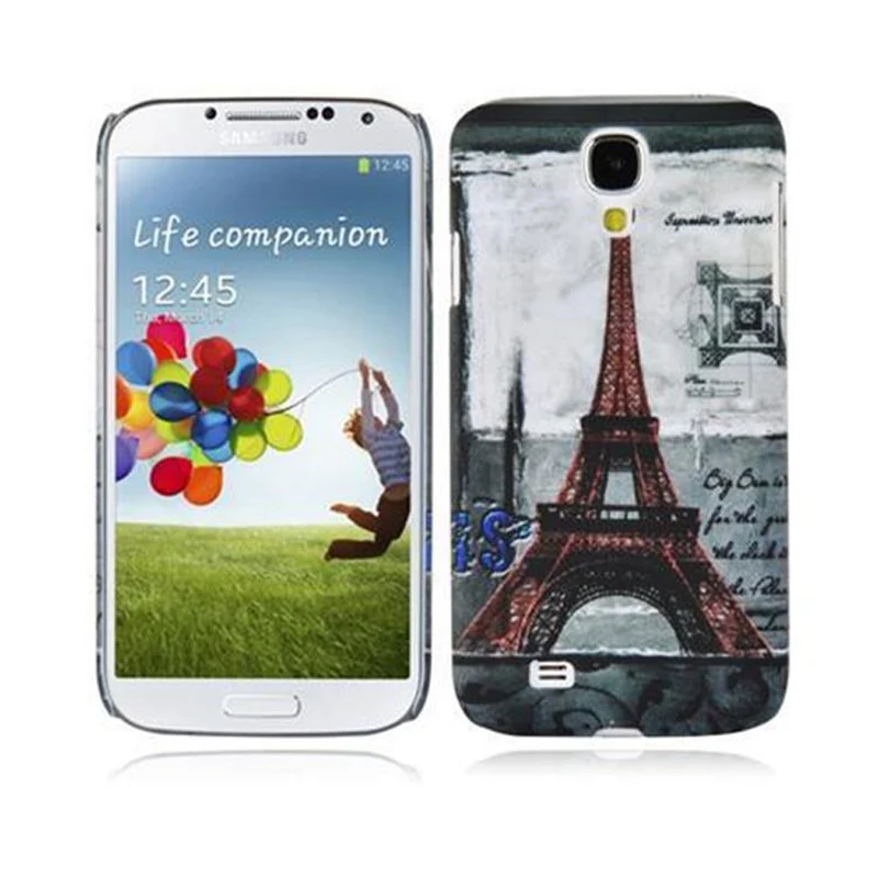 Cadorabo Hülle kompatibel mit Samsung Galaxy S4 mit BROWN TIGER Aufdruck - Hard Case Schutzhülle im trendigen Design