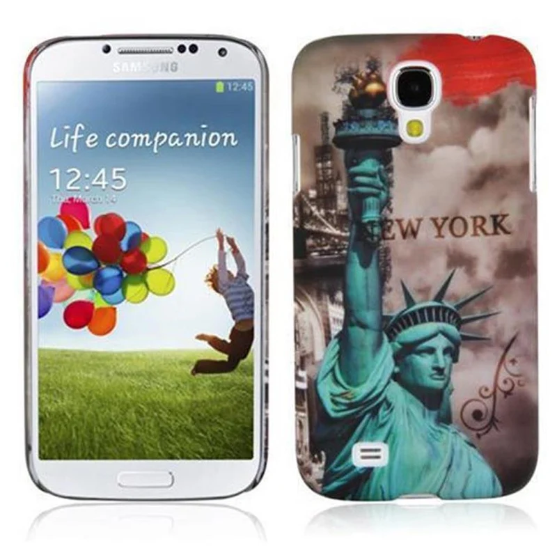 Cadorabo Hülle kompatibel mit Samsung Galaxy S4 mit BROWN TIGER Aufdruck - Hard Case Schutzhülle im trendigen Design