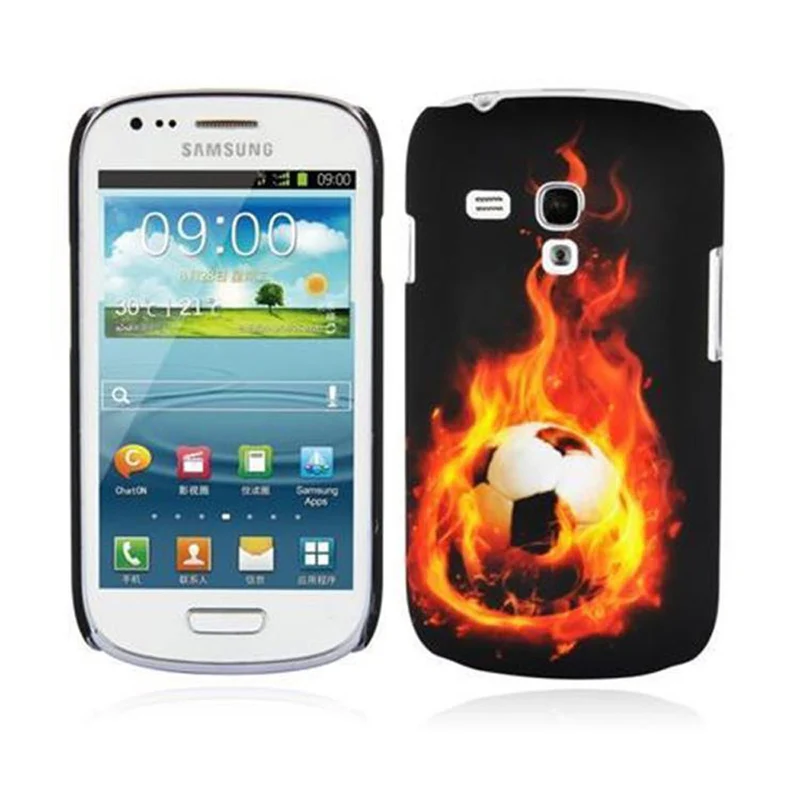Cadorabo Hülle kompatibel mit Samsung Galaxy S3 MINI mit FOOTBALL Aufdruck - Hard Case Schutzhülle im trendigen Design