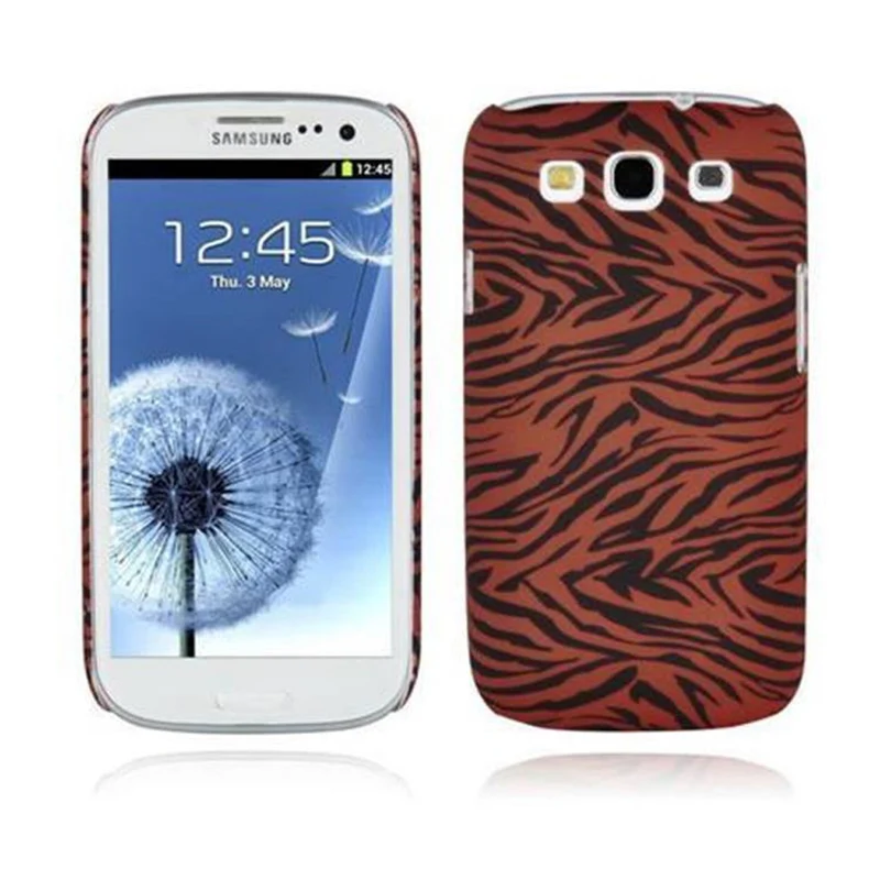 Cadorabo Hülle kompatibel mit Samsung Galaxy S3 / S3 NEO mit BROWN TIGER Aufdruck - Hard Case Schutzhülle im trendigen Design