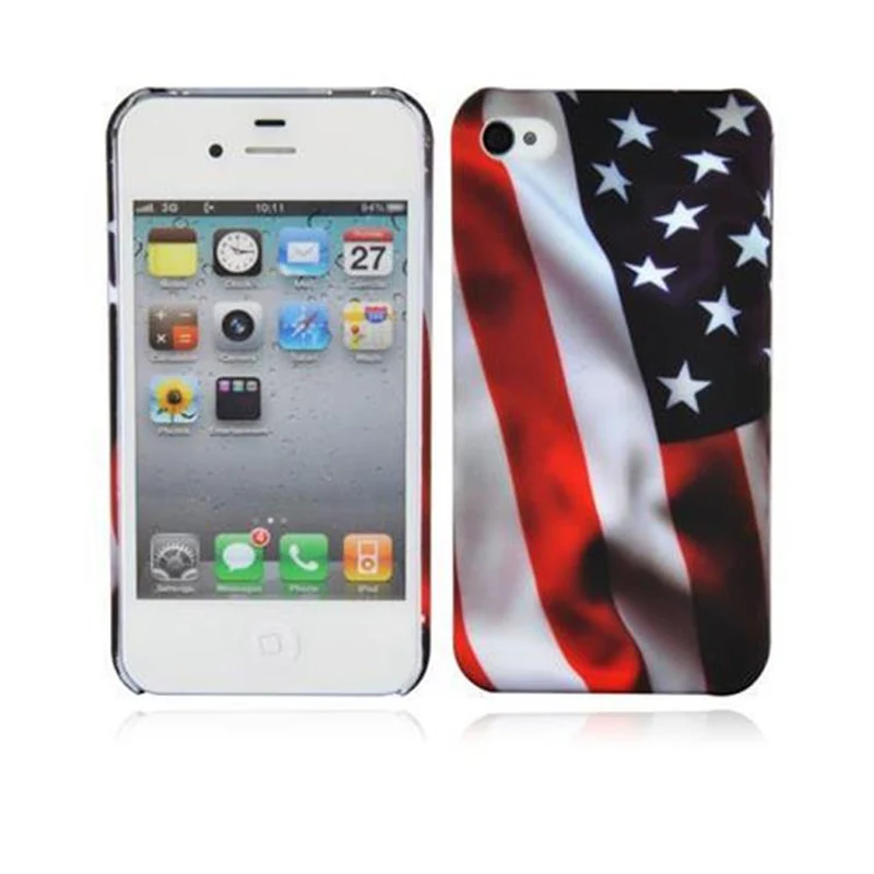 Cadorabo Hülle kompatibel mit Apple iPhone 4 / 4S mit BROWN TIGER Aufdruck - Hard Case Schutzhülle im trendigen Design