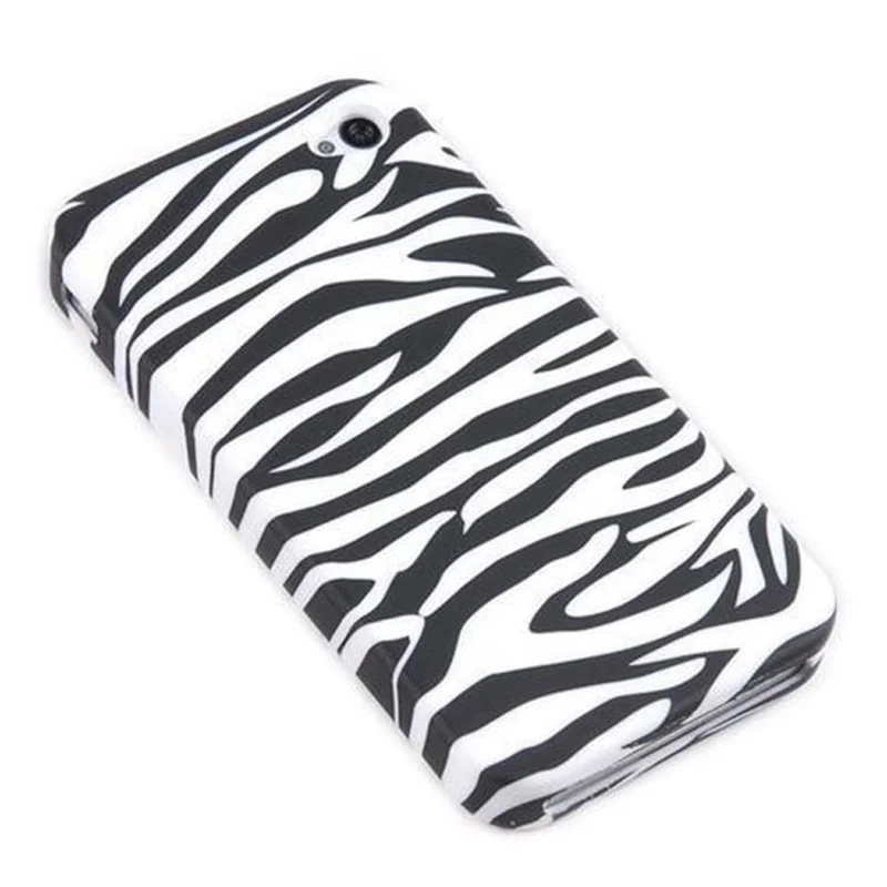 Cadorabo Hülle kompatibel mit Apple iPhone 4 / 4S mit BROWN TIGER Aufdruck - Hard Case Schutzhülle im trendigen Design